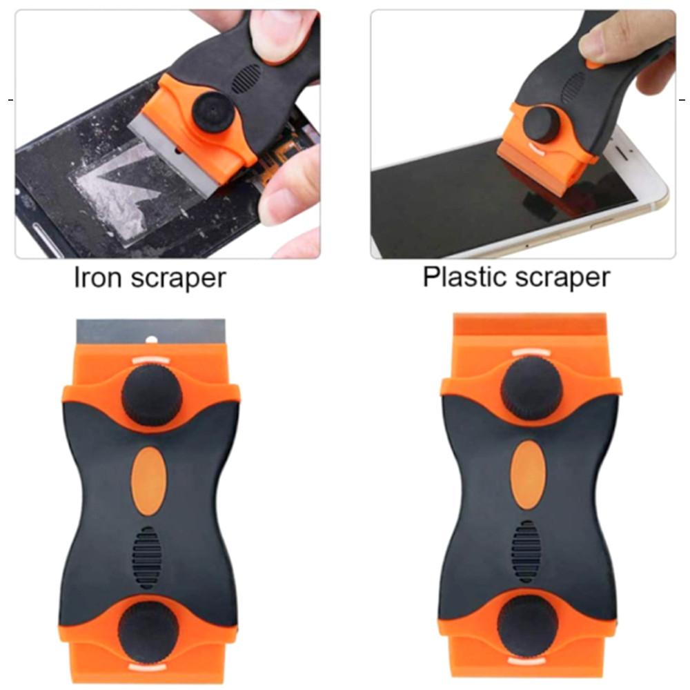 Double-Sided Scrape Razor Blade Auto Film Sticker Glue Ice Remover Razor Gap Glass Kitchen Car Cleaner Squeegee Knife
