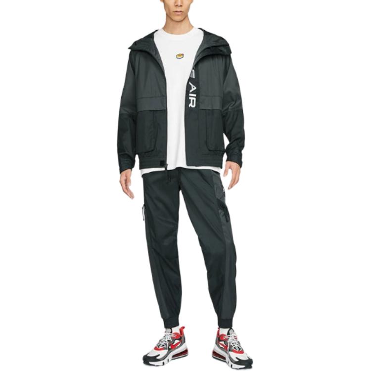 Nike Logo Loose Fit Long Sleeve Hoodie Jacket Men Jackets Charcoal-Gray DA0272-010