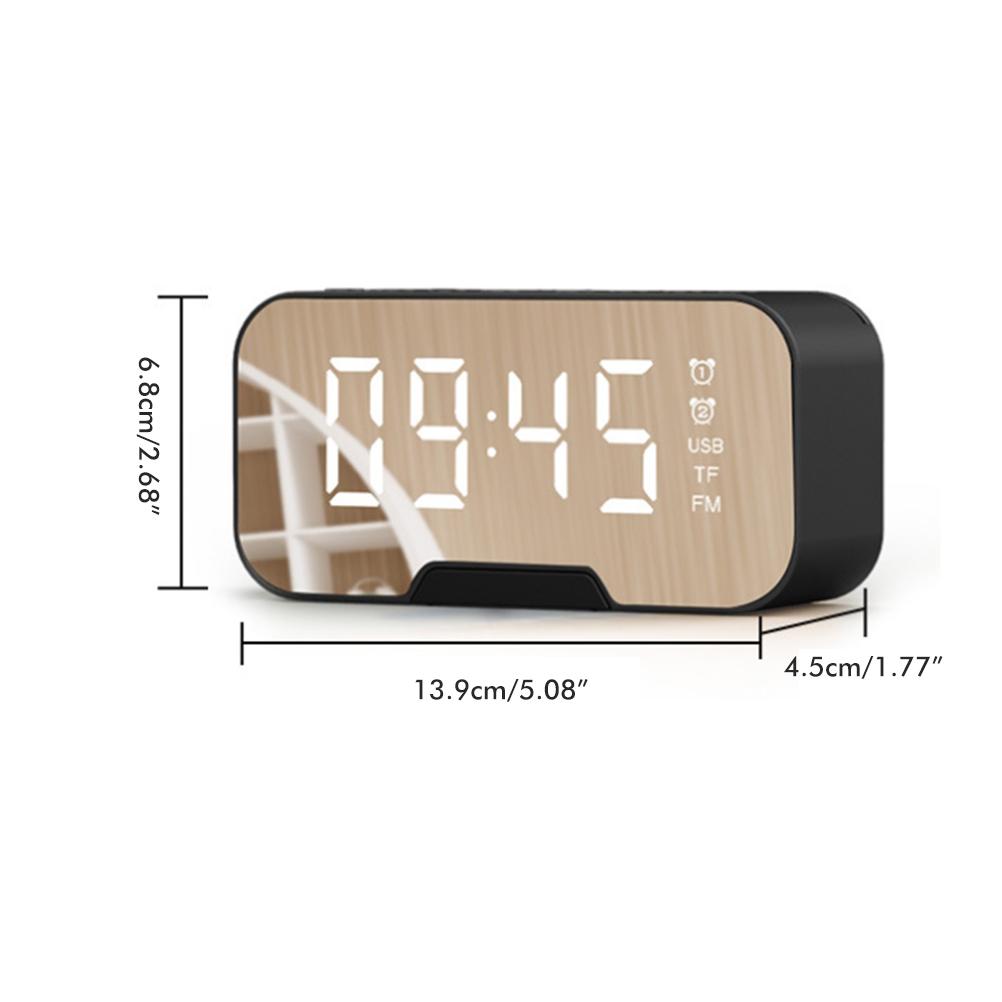 Portable Mini Voice Alarm Clock Mirror Bluetooth Speaker G10 Pink