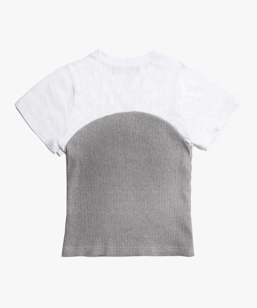 PEACE MAKER Knit Top Layered Tee (Grey)