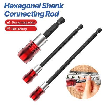 Magnetic Hex Bit Extension Bar Hexagonal Handle Red Set Quick Release Self-locking Extension Rod Screwdriver 60/100/150MM