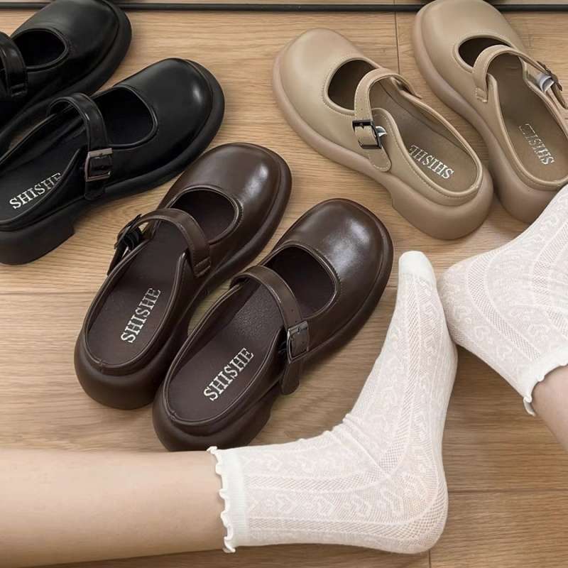 Flat-bottomed Bag Head Slippers, Thickened Summer Wear 2025 New Half-tray Single Shoes, British Style Shoes, Spring and Autumn