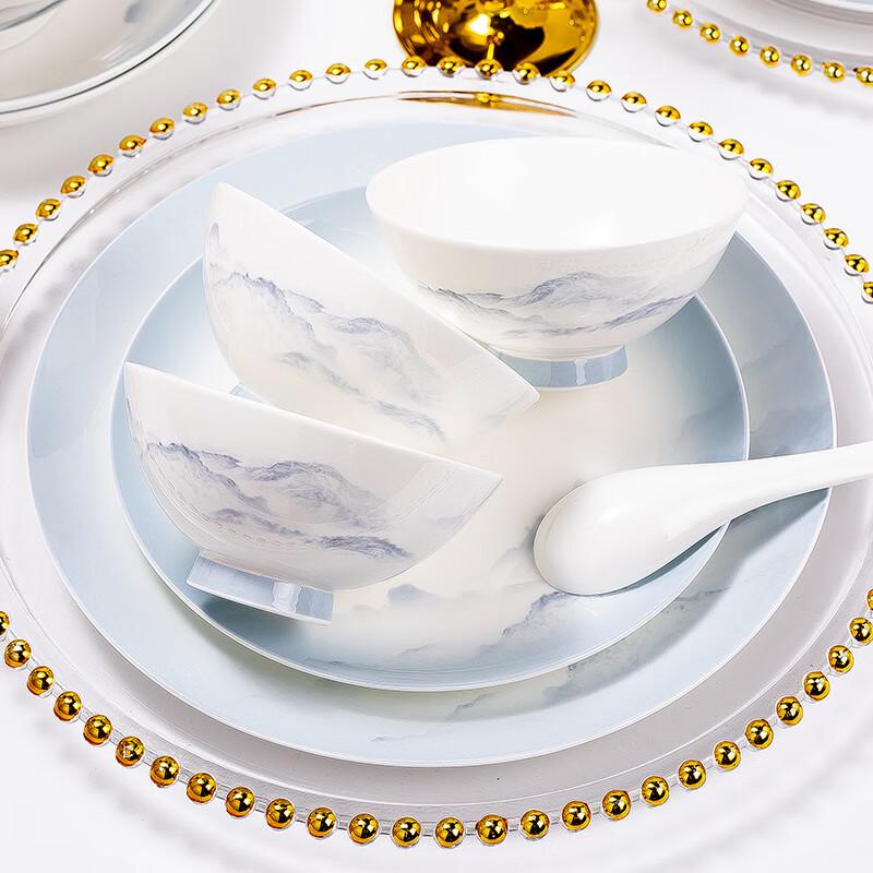 Wutuo Ceramic Landscape Rice Bowl Set