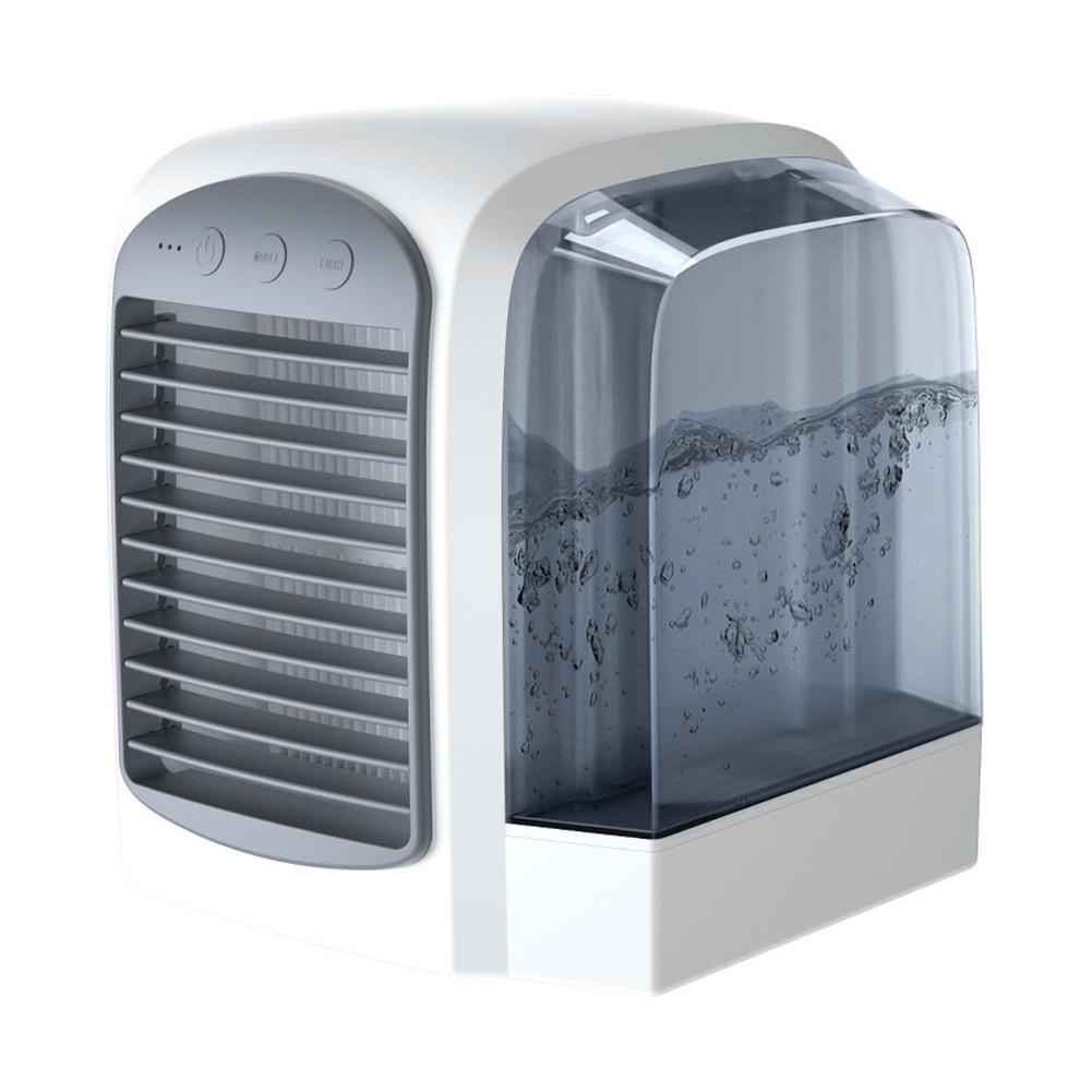 Summer New Style Water-Cooled Fan Portable Air Conditioner with Dynamic Ice Mist Technology Mini Household Desktop Fan