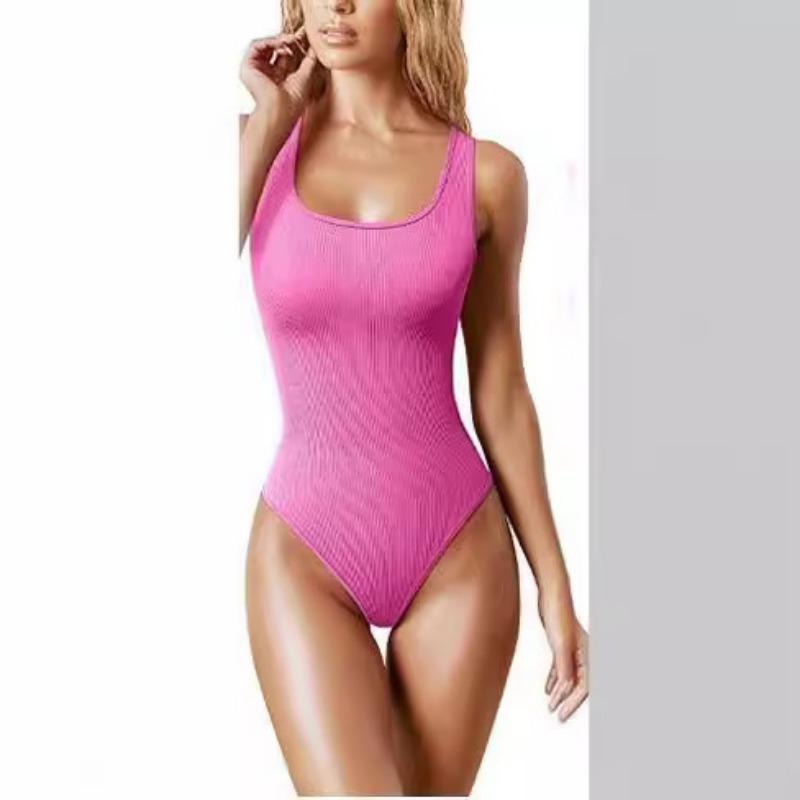 

Летние женские сексуальные боди без рукавов, жилет с U-образным вырезом, однотонный облегающий комбинезон, женский модный элегантный повседневный комбинезон, офисные женские комбинезоны 24256 L розовый