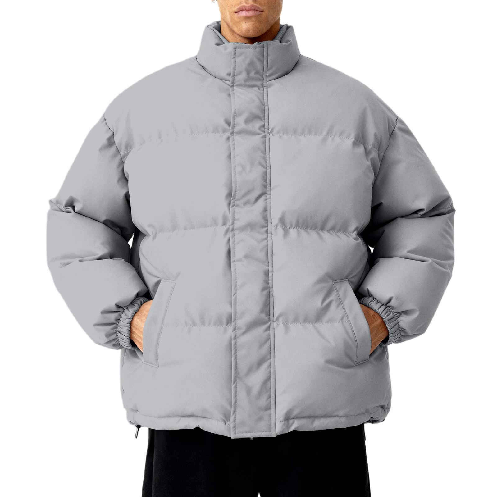 

Men s Loose-Fit Casual Down Jacket With Long Sleeves M