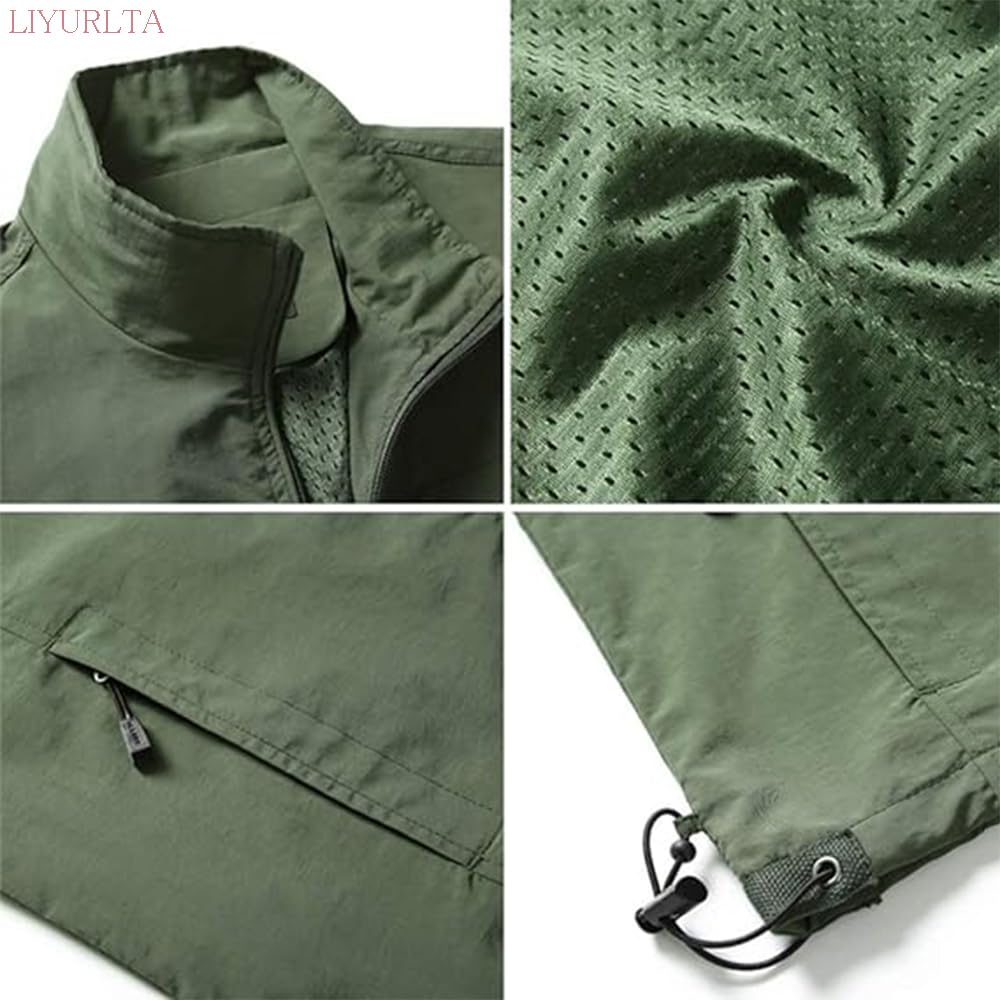 LIYURLTA Mesh Vest for Outdoor and Mountain UV Photographer Vest for and LIY109 Men's Activities, Fishing, Photography, Climbing, Protection,