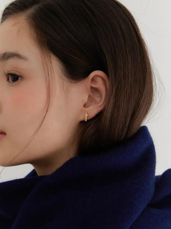 (SILVER 925) croissant earring_gold JE016