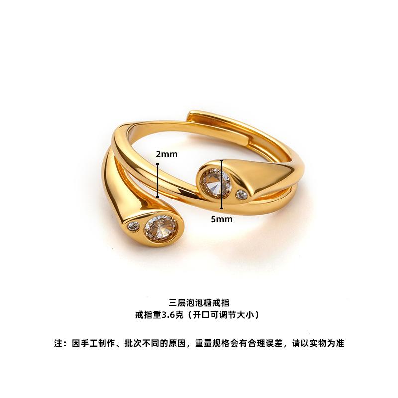Gold Shop Same Style 9999 24K Real Gold Women'S Gold Ring With Adjustable Opening For Girlfriend Exquisite Gift Beautiful Jewelr