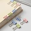 20pcs/pack Smiley Long Tail Clip, 19mm Cute and Creative Macaron Colored Metal Hollow Ticket Clip