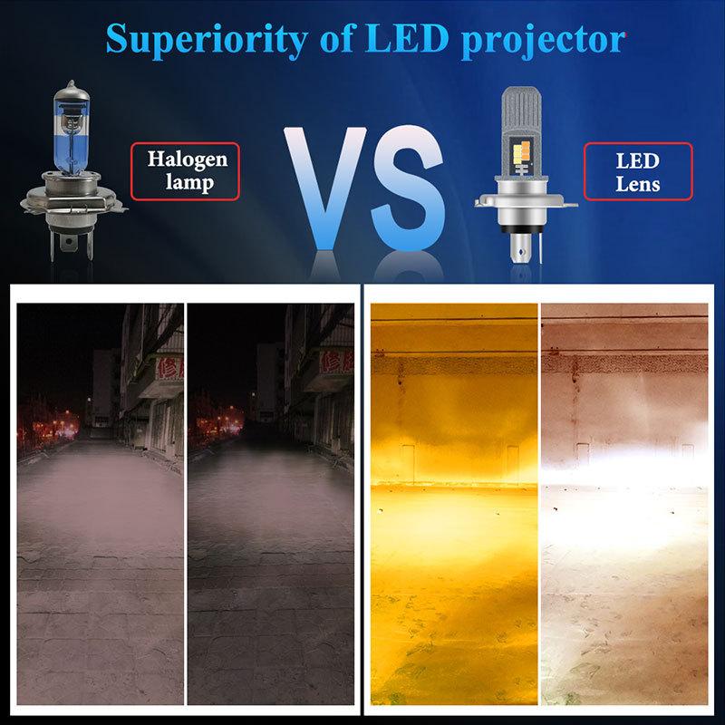 1pcs P15d Led Motorcycle Headlights H4 Bulb Ba20d Led Headlamp Moto Driving Lights High Low Beams Amber Fog Lamp 6000k White Led
