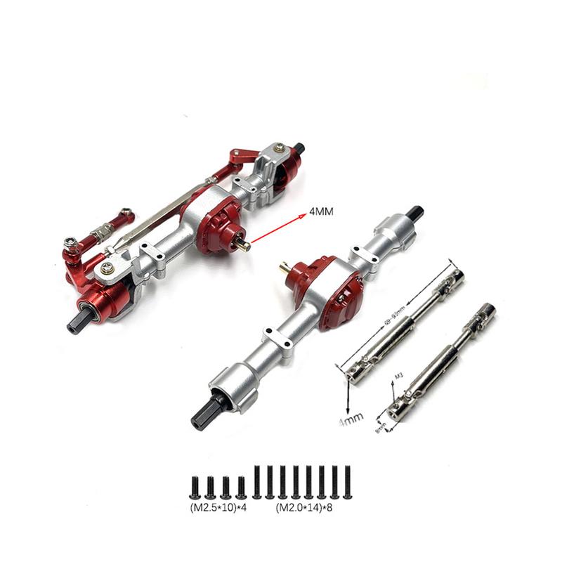 For MN 78 82 RC Car Metal Axle Assembly Upgrade Front/R Bridge Assembly Drive Shaft CVD Driveshaft With 3MM To 4MM Shaft Sleeve