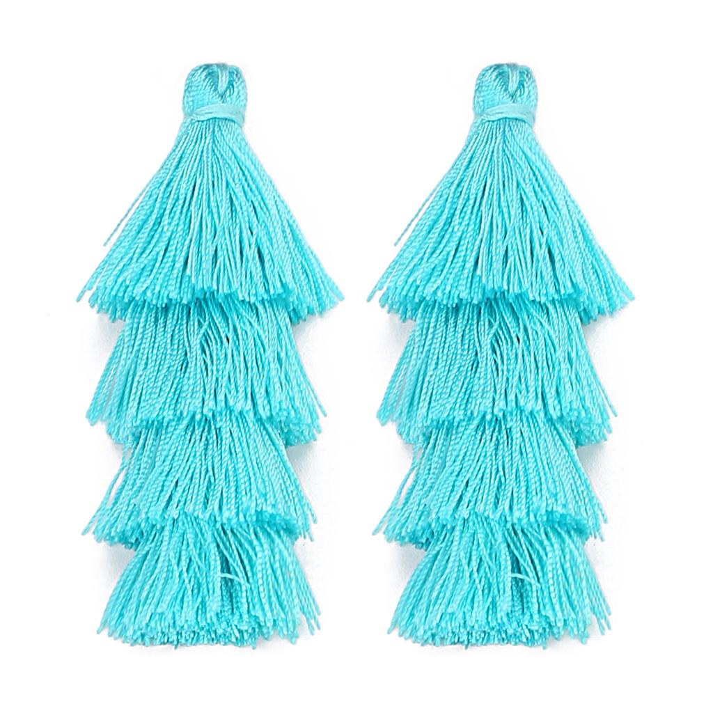 4pcs/lot Gradient Tassel Pendants Four Layers Polyester Tassel Pendants For Jewelry Making DIY Earrings Charms Accessories