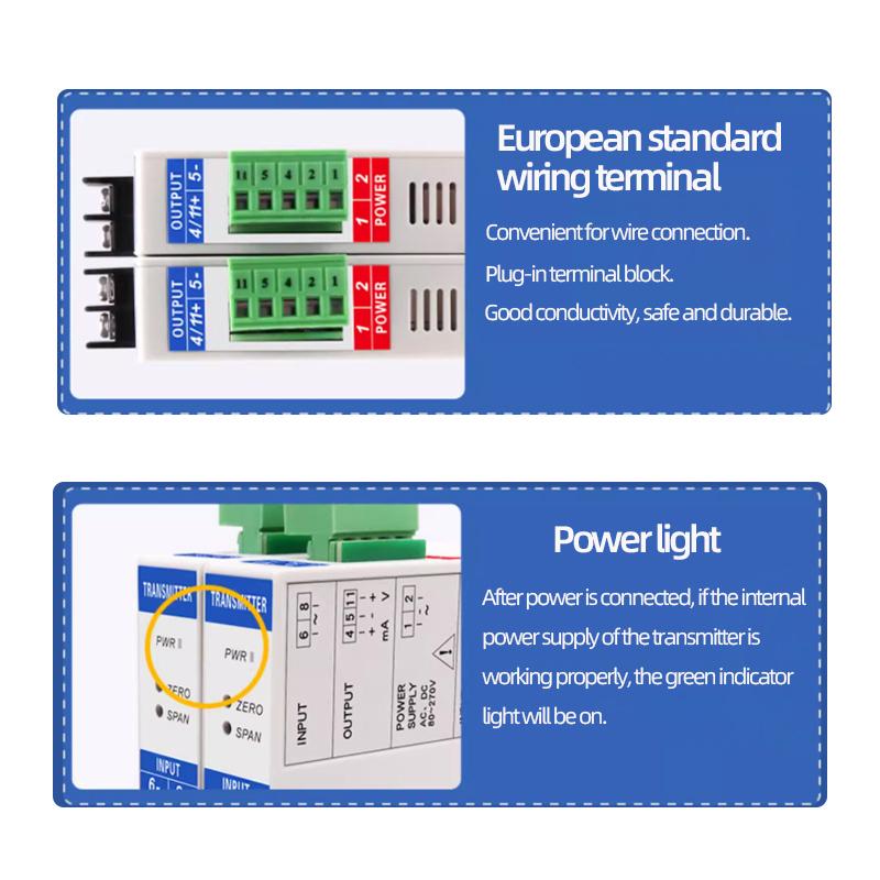 AC/DC Voltage Transmitter Sensor Transducer AC/DC 0-500V Input 4-20mA 0-20mA 0-5V 0-10V Output DC 19-380V Power Supply