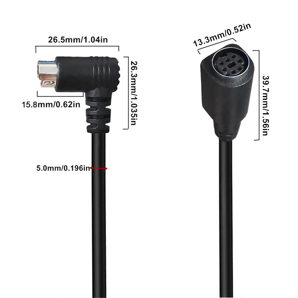 1.8m Mini DIN 7 Pin Cable Elbow Male to Female Computer Game System Extension Cord