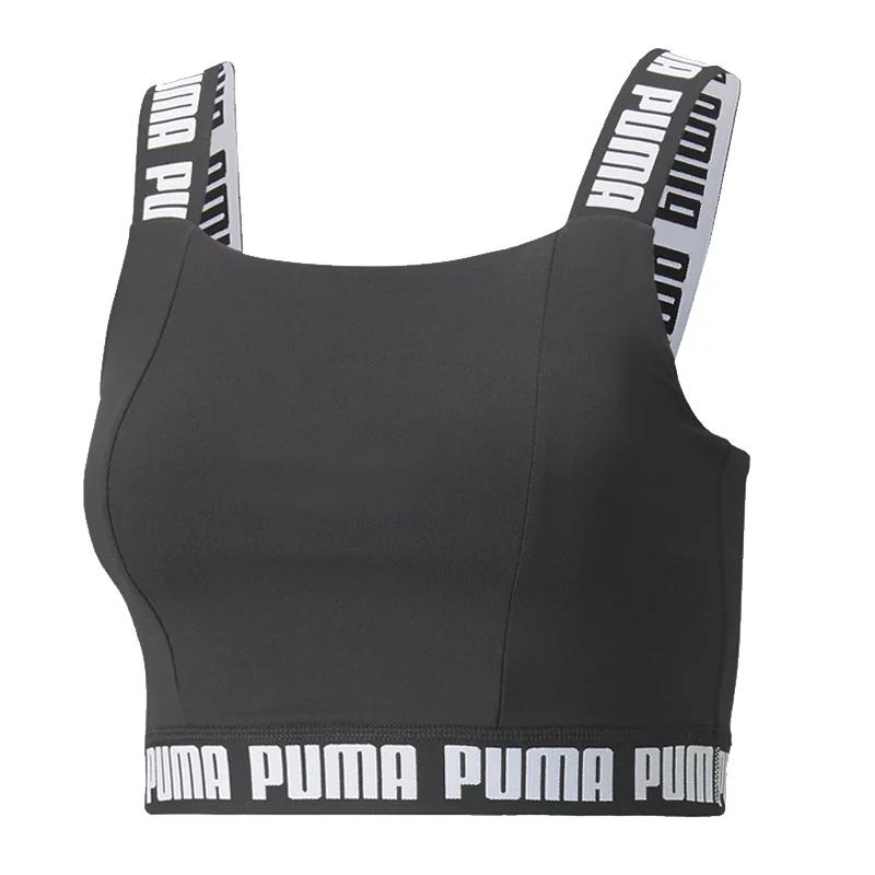 

Puma Укороченный топ с логотипом и цветными блоками, спортивный бюстгальтер на бретельках, женский спортивный бюстгальтер, черный 521805-01 XS