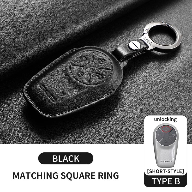 Leather Car Key Case Cover Fob For Chery Exeed Lx Txl Atlantix Et Es Vx Fl Rx Cdm Phev Car Remote Keychain Case Shell Accessorie