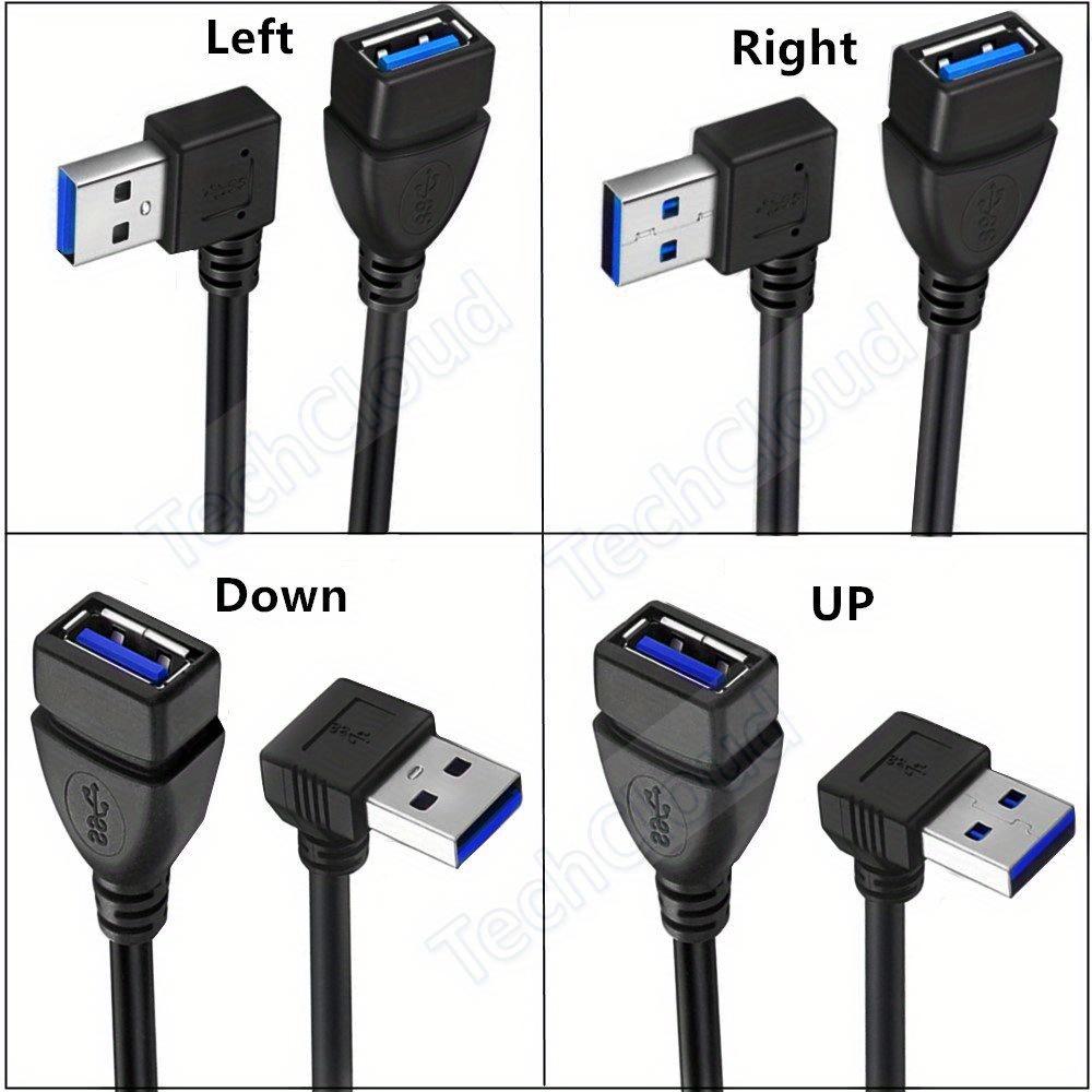 20cm USB 3.0 Extension Cable Male To Female 90 Degree Angle 5Gbps Data Sync Fast Charging for PC Laptop Mobile HDD