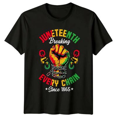 Juneteenth Breaking Every Chain Since 1865 Mens T-Shirt Womens Graphic Tee