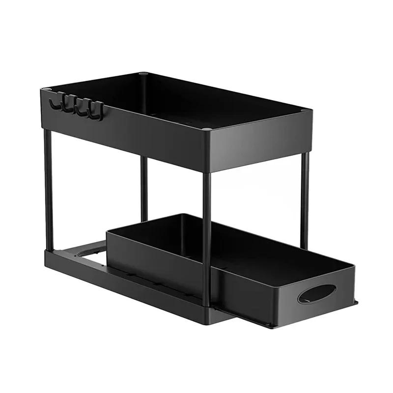 Multi-Purpose Drawer Storage Rack Under Sink Organizer Sliding Cabinet Basket Organizer Kitchen Bathroom Desktop Storage Shelf