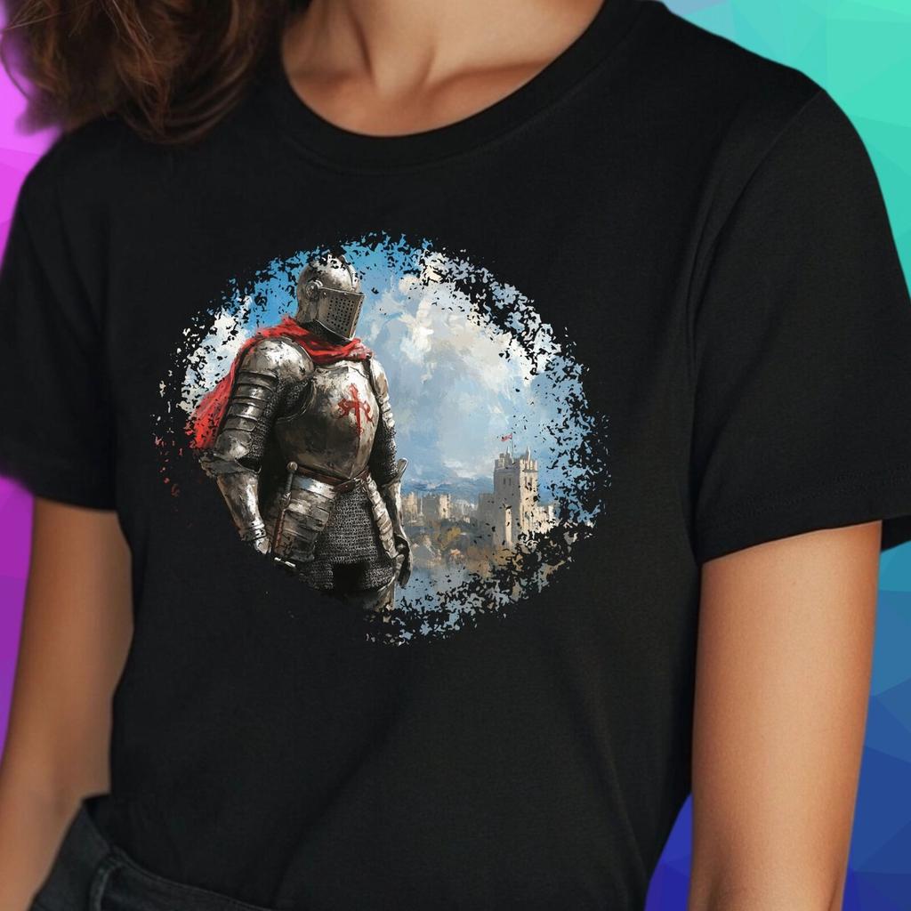 T-Shirt Women Knight Armor Motif Cotton Size S To 3XLWill Be Opened In a New Window or Tab