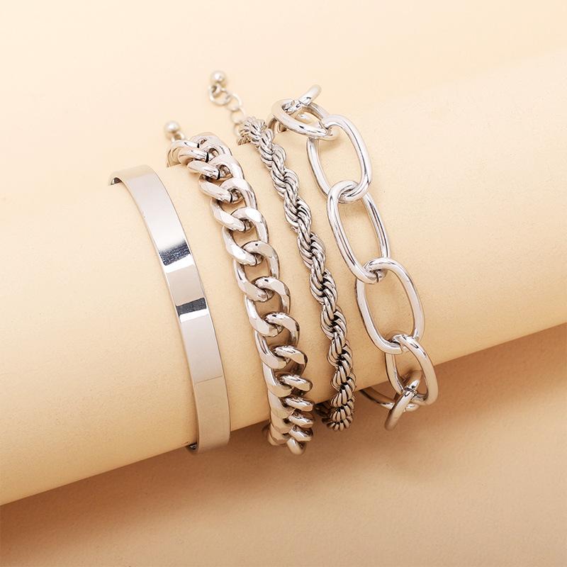 European & American Hip-Hop Choker Bracelet: Multi-Layer Metal Chain with Unique Design