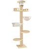 Cat Tree Floor To Ceiling Cat Tree Height Adjustable Cat Tower 6 Tier Hemp Scratching Post High Sturdy Cat Activity Tree Cat Scratching Post