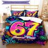 3PC Custom Name Colorful Graffiti Art Bedding Set Printed  Bedding Set Duvet Cover Closure Includes 1 Duvet Cover & 205 Pillowcases for Bedroom