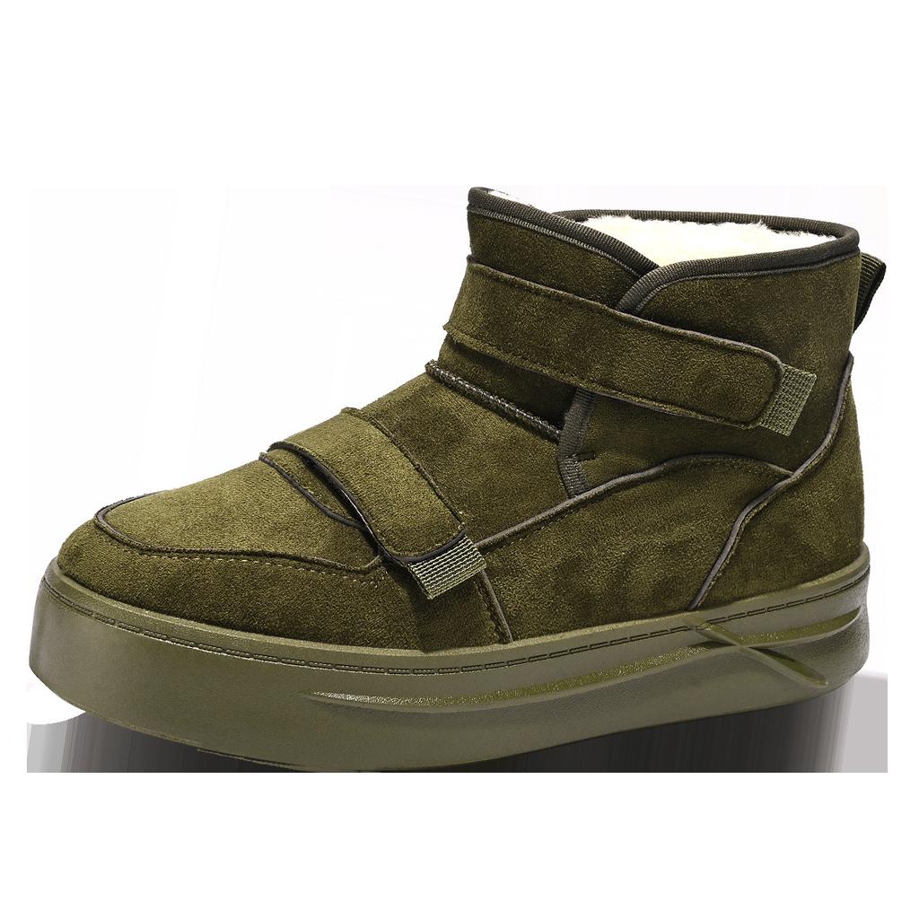 Snow boots winter velvet thickened warm down cotton shoes integrated leather and fur non-slip and cold-resistant thick-soled bread cotton boots