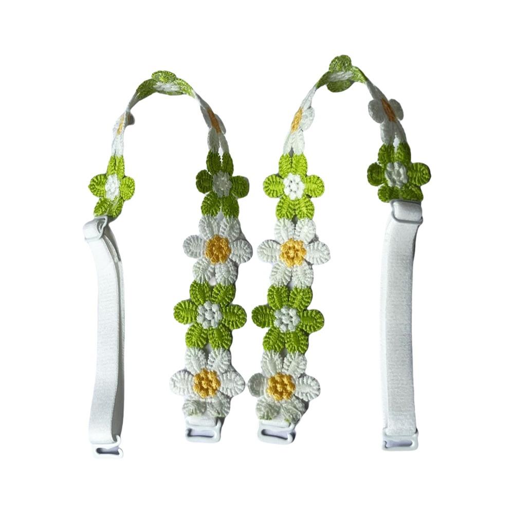 1 Pair Removable Floral Bra Straps Elastic Floral Shoulder Belts New Lingerie Strap Belt  for Dress