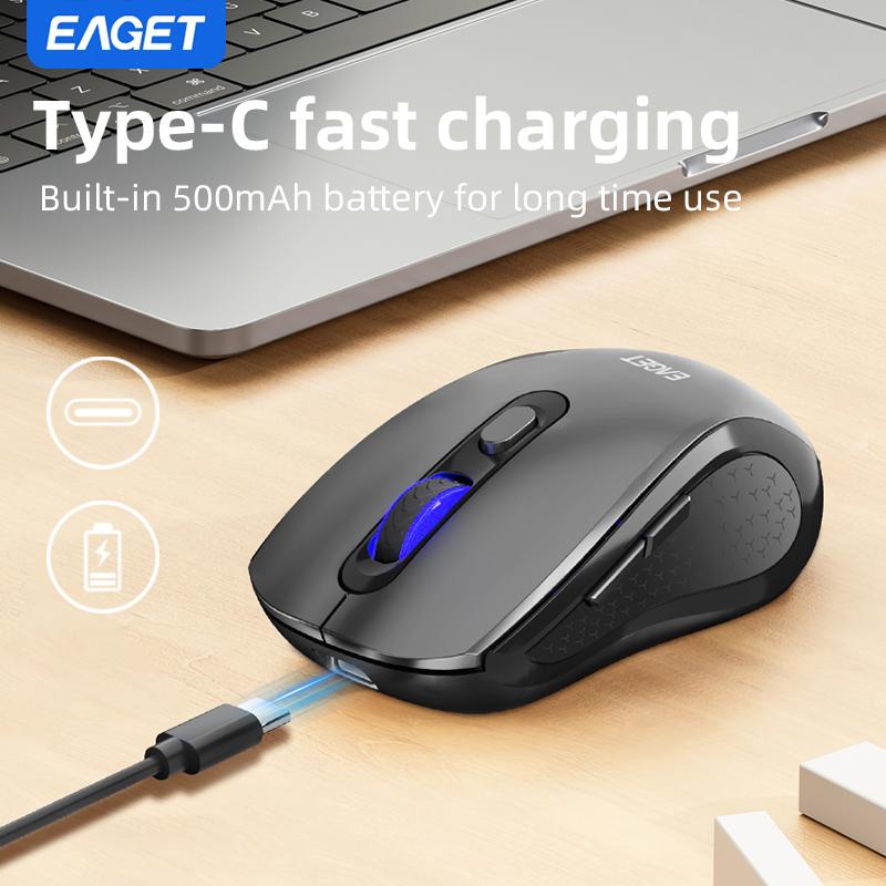 Wireless Mouse Rechargeable with 2.4G Wireless Charging Dual Mode Wireless Mouse 3 Adjustable DPI For Laptop, Android, PC