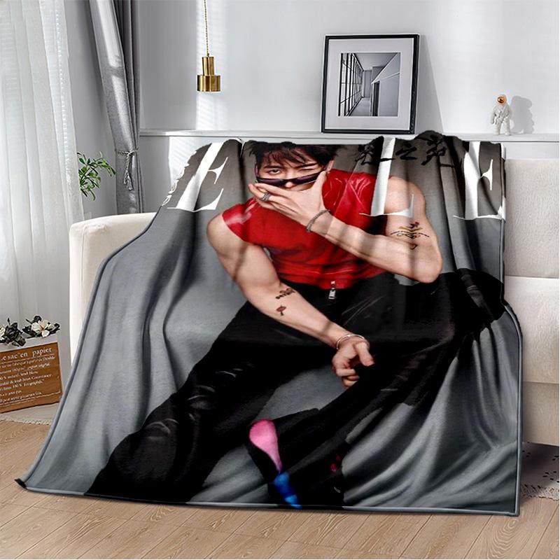 3D Jackson Wang Sångare Stjärna Mjuk Plyschfilt, Flanellfilt Kastafilt för Vardagsrum Sovrum Säng Soffa Picknick Barnpresent