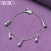 925 Sterling Silver Droplet Pendant Bracelet Gift Fashion Jewelry