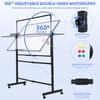 Magnetic Standing Mobile Easel Board Rolling Dry Erase Board, 40 x 28 Inch Large Whiteboard, Height Adjustable Double Sided Style White with Stand for