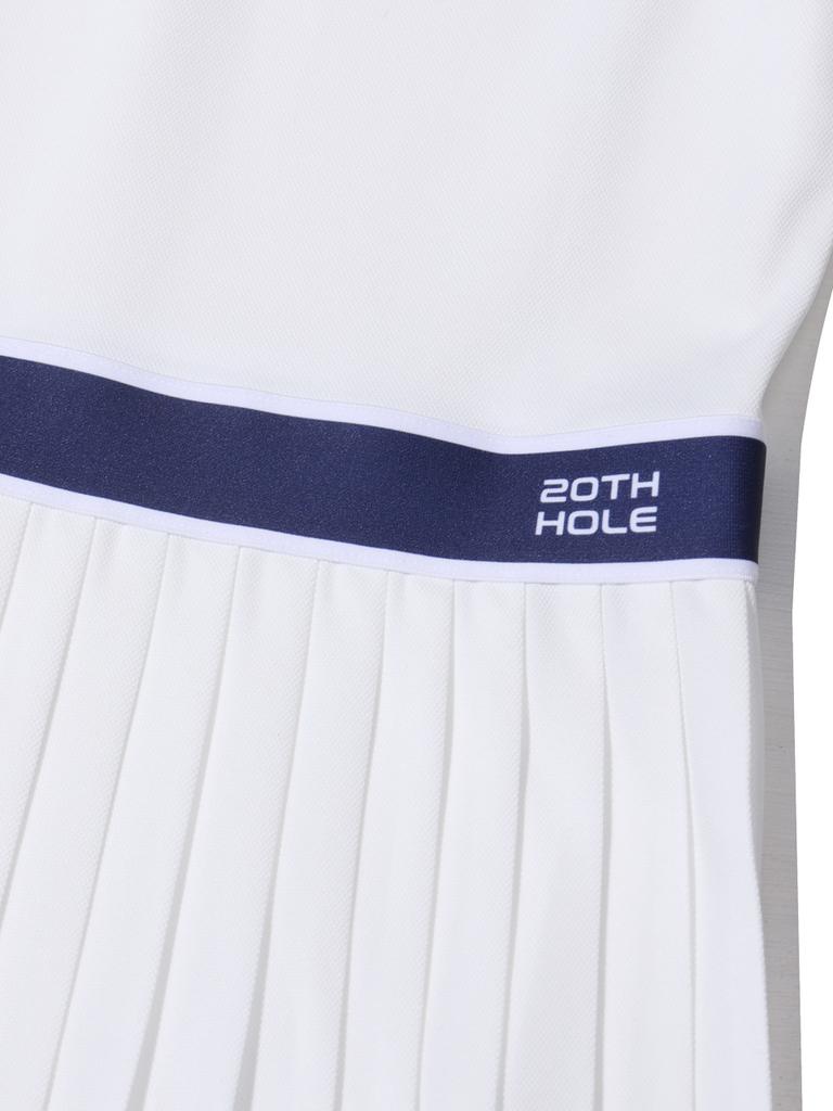 20TH HOLE Line Point Pleated Dress [White]