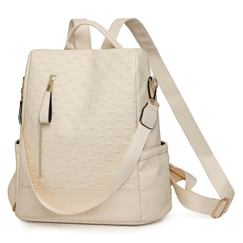 

Женский рюкзак большой вместимости Jane Solid Color Backpack бежевый
