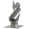 Chaminé 180mm Design de Galo Anti-Corrente de Ar Extração de Fumos Com Placa de Telhado Extra