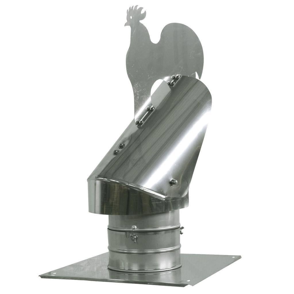 350Mm Chimney Cowl Cock Design Anti Downdraught Flue Air Extraction With Extra Roof Plate