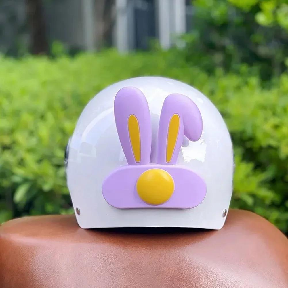 2Pcs Cute Rabbit Ears Helmet Decoration Universal Motorcycle Electric Car Helmet Styling Stickers Cycling Helmet Accessories