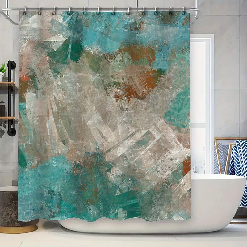 

Modern Abstract Textured Shower Curtain High Quality Fabric With 3D Print Design For Bathroom Decorations Available In Multiple W60H190(CM)-1 Pcs