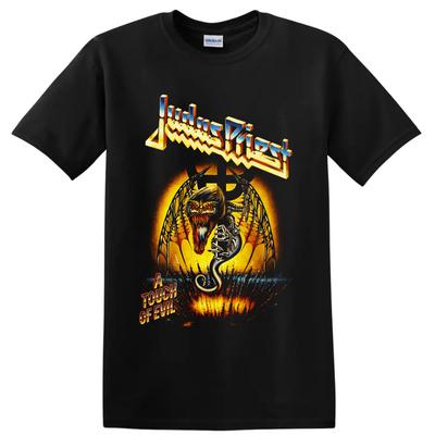 Judas Priest A Touch of Evil T Shirt Heavy Metal Demon Snake Graphic Tee Art