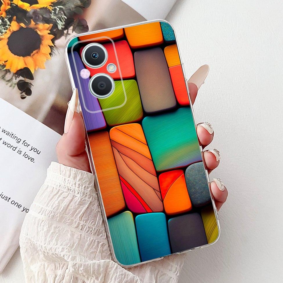 Clear For Oppo Reno 7Z 5G CPH2343 Case For Oppo Reno 8Z 5G CPH2457 Cover Luxury Butterfly Love Fashion Flowers Cool Lion Painted