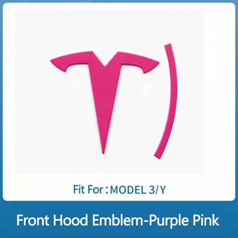 For Tesla Model 3 ModelY Metal Alloy Car Front Hood Emblem Rear Trunk 3D Sticker Replacement Badge Accessories