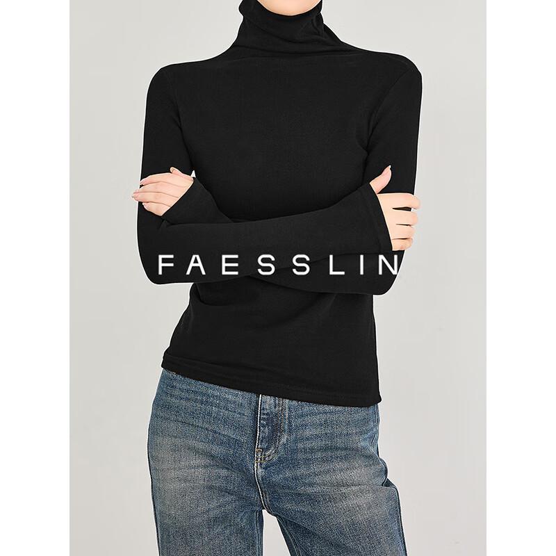 

FAESSLIN Women s Wool Blend Slim-Fit Turtleneck Knit Sweater L