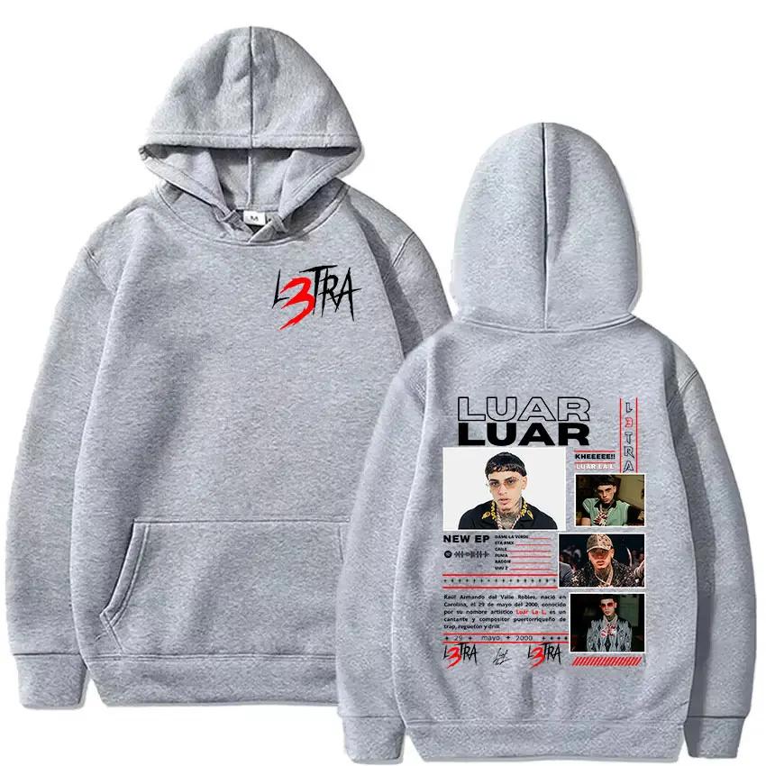 Rapper Luar La L L3TRA Tour Merch 2025 Album hoody Men fashion Fleece pullover Sweatshirt Unisex Hip Hop gothic hoody streetwear