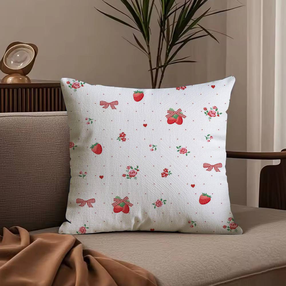 S-Strawberry flowers Pillow Case null 30X30cm