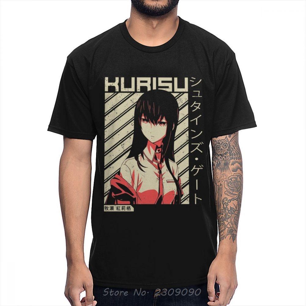 

Latest Steins Gate 0 Makise Kurisu Anime T Shirt Men New Custom Natural Cotton T-Shirt Anime Summer Tshirt Cool Tees Harajuku 4XL