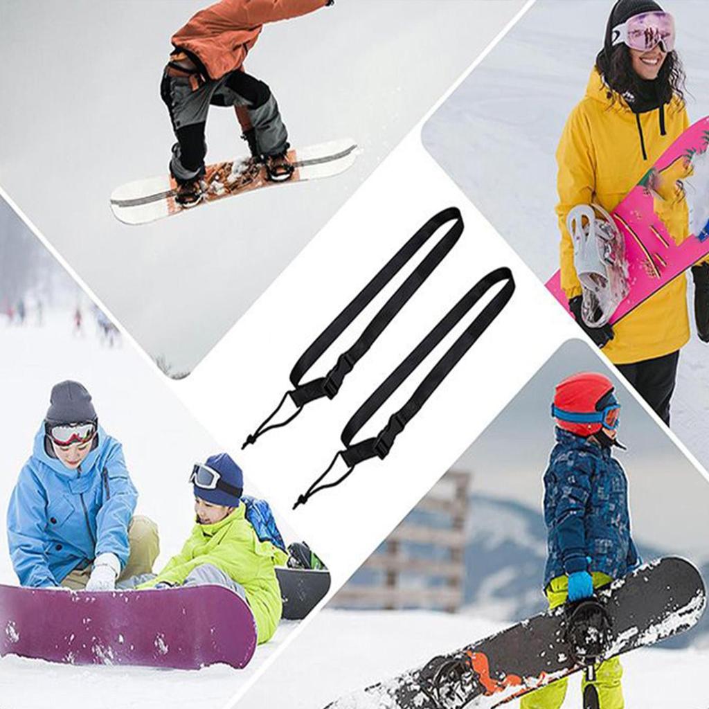 Ski Carrier Strap 2 Pieces Adjustable Sling Equipment Snowboard Strap Women Men Winter Outdoor Skiing Gear Equipment