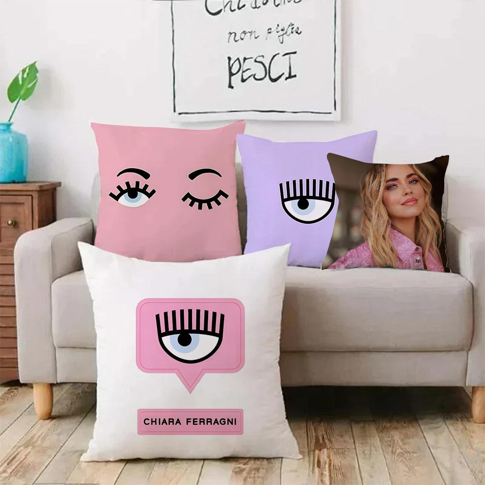 Fashion Trend Eyes Pillow Covers Cartoon Sofa Decorative Home Double-sided Printing Short Plush Cute Cushion Cover