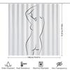 Abstract Human Figure Shower Curtain Minimalist Body Art Bathroom Decor Modern Washroom Curtain Liner Waterproof Home Textile